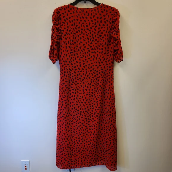 Final ❤️ Emily in Paris En Saison Paris Red Black Polkadot Retro Dress - Picture 4 of 10